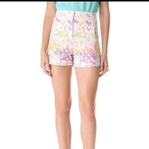 Tibi Velocity Prismatic Print High Rise Shorts NWOT